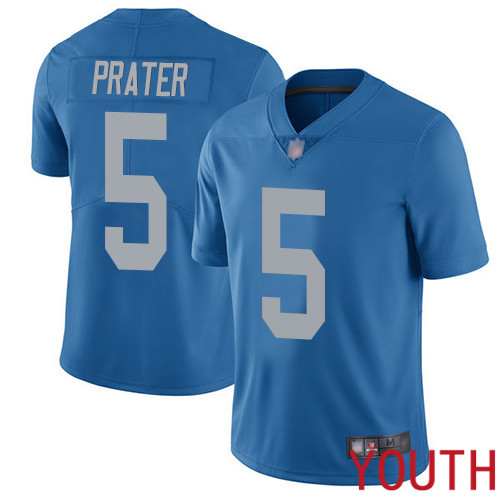 Detroit Lions Limited Blue Youth Matt Prater Alternate Jersey NFL Football 5 Vapor Untouchable